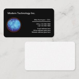 Technology Theme Business Cards Rounded Corners