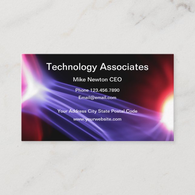 Technology Theme Cool Design Business Card (Front)