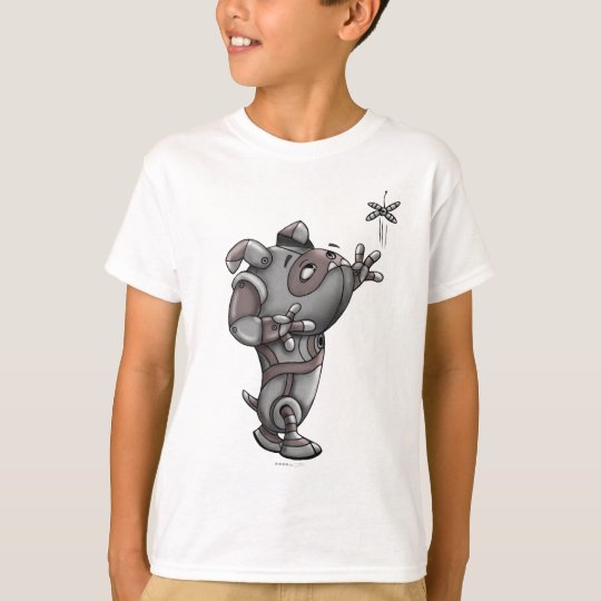 TECK ROBOT DOG CARTOON HANES TAGLESS SHIRT KID