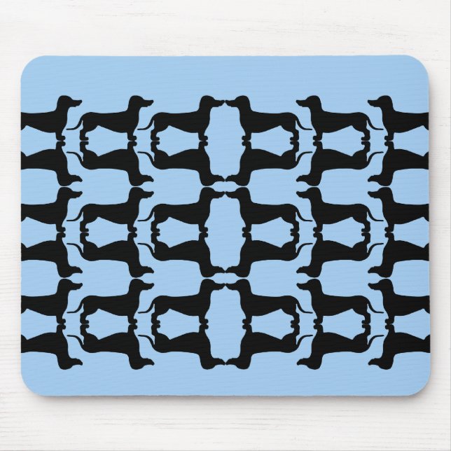 Teckel black and blue mouse mat (Front)