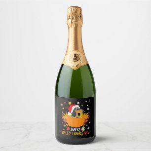 Teckel Halloween Thanksgiving Halloween Sparkling Wine Label