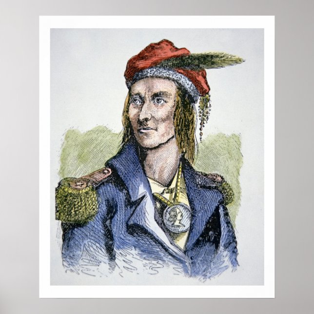 Tecumseh (1768-1813) (colored engraving) poster (Front)