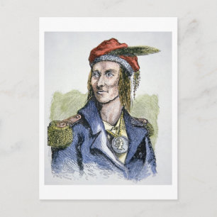 Tecumseh (1768-1813) (coloured engraving) postcard