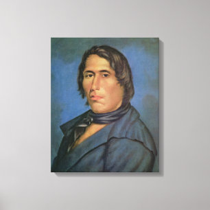 Tecumseh (1768-1813) (oil on canvas) canvas print