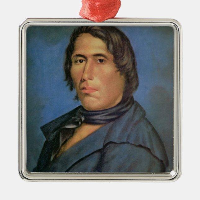 Tecumseh (1768-1813) (oil on canvas) metal tree decoration (Front)