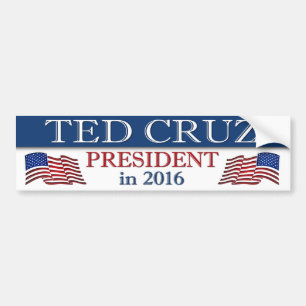 Ted Cruz President 2016 Patriotic Bumper Sticker