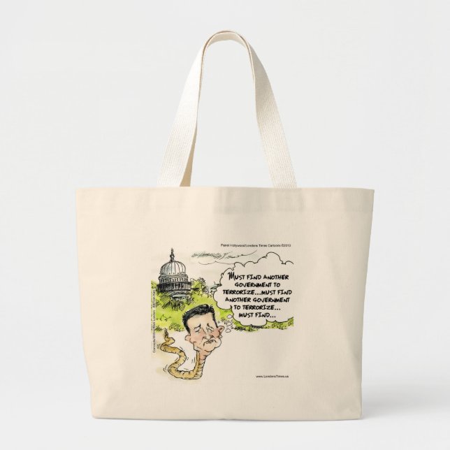 Ted Cruz Slithers From Congress Funny Large Tote Bag (Front)