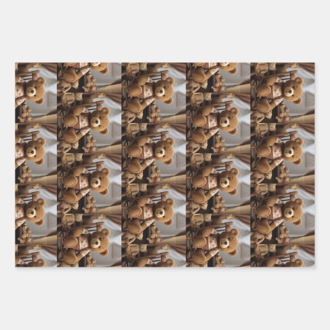 Ted. E. Bear Wrapping Paper Sheet (Front)