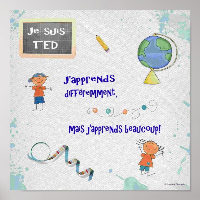 TED j'apprends différemment Poster (Front)