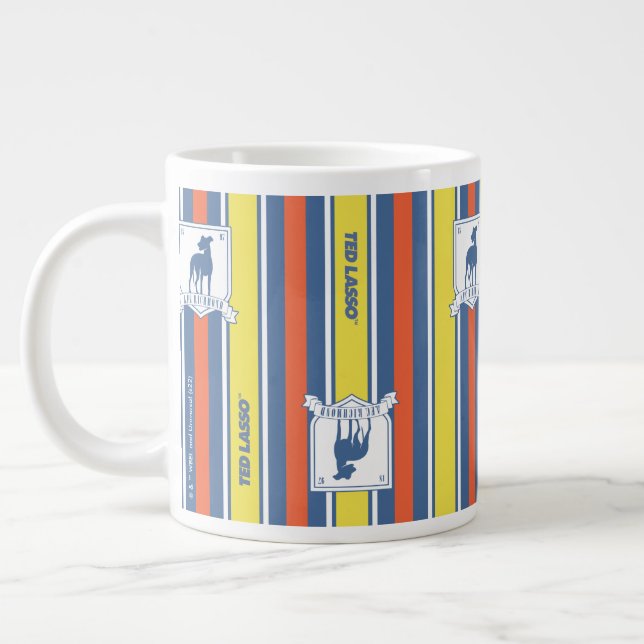 Ted Lasso | AFC Richmond Logo Stripe Pattern Large Coffee Mug (Left)