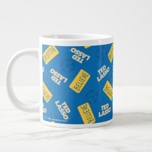 Ted Lasso   Believe Sign and Ball Toss Pattern Large Coffee Mug