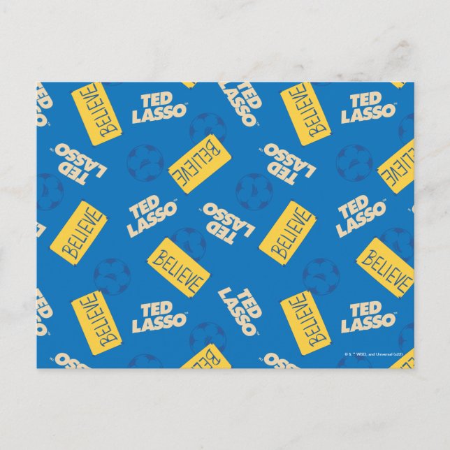 Ted Lasso | Believe Sign and Ball Toss Pattern Postcard (Front)