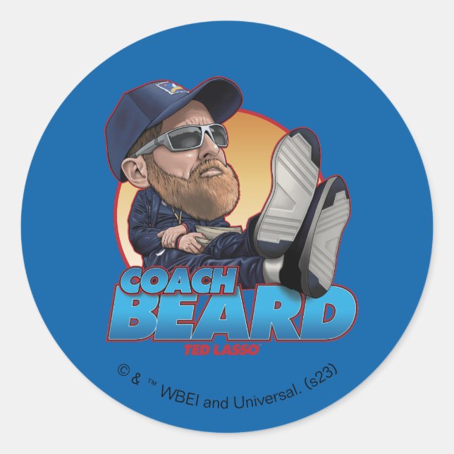 Ted Lasso | Coach Beard Bobblehead Classic Round Sticker (Front)