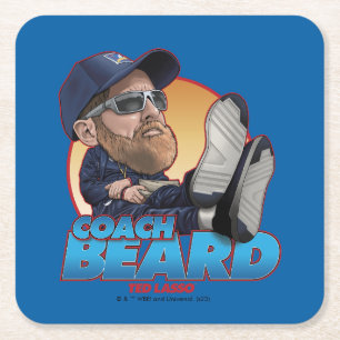 Ted Lasso Coach Beard Bobblehead Square Paper Coaster