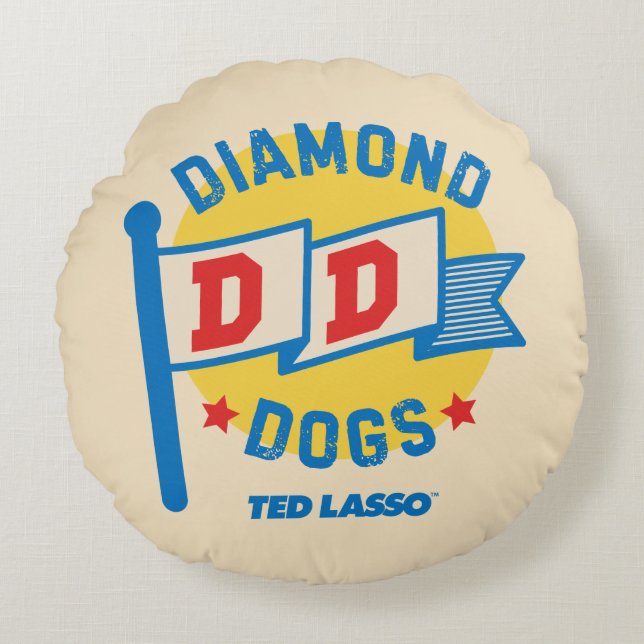Ted Lasso | Diamond Dogs Pennant Graphic Round Cushion (Front)