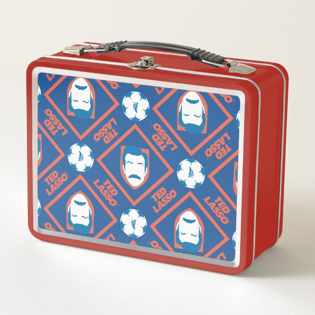 Ted Lasso | Face and Ball Diamond Pattern Metal Lunch Box (Front)
