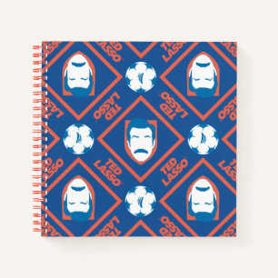 Ted Lasso Face and Ball Diamond Pattern Notebook