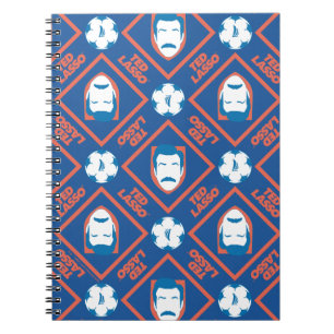 Ted Lasso Face and Ball Diamond Pattern Notebook
