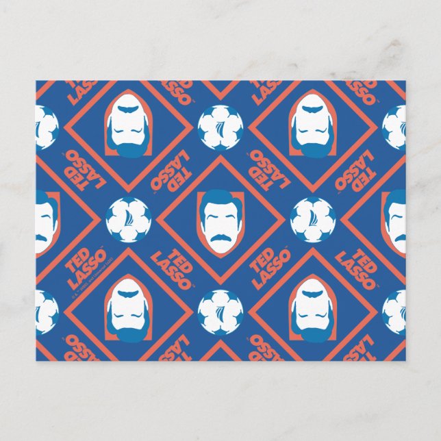 Ted Lasso | Face and Ball Diamond Pattern Postcard (Front)