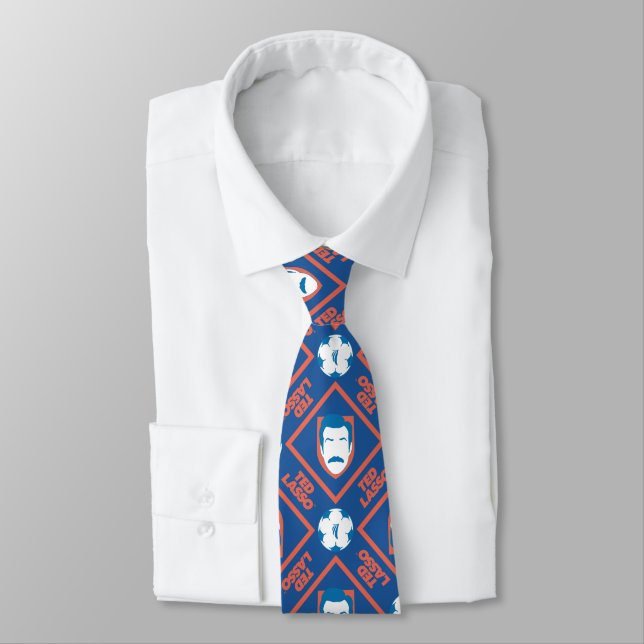 Ted Lasso | Face and Ball Diamond Pattern Tie (Tied)