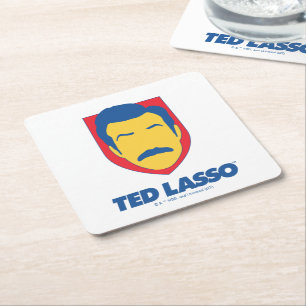 Ted Lasso   Face Icon Square Paper Coaster