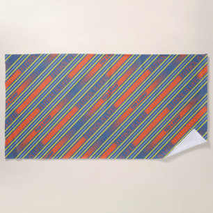 Ted Lasso   Fútbol is Life Stripe Pattern Beach Towel