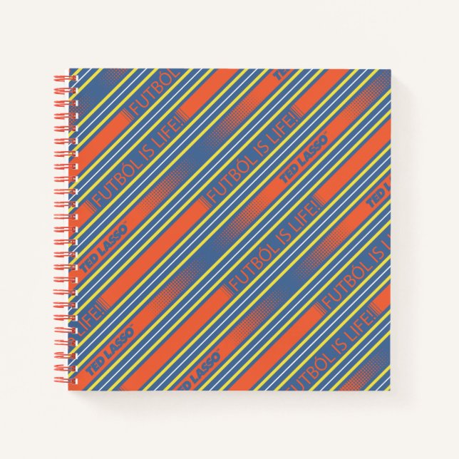 Ted Lasso | Fútbol is Life Stripe Pattern Notebook (Front)