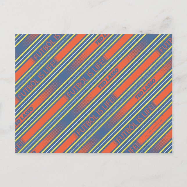 Ted Lasso | Fútbol is Life Stripe Pattern Postcard (Front)