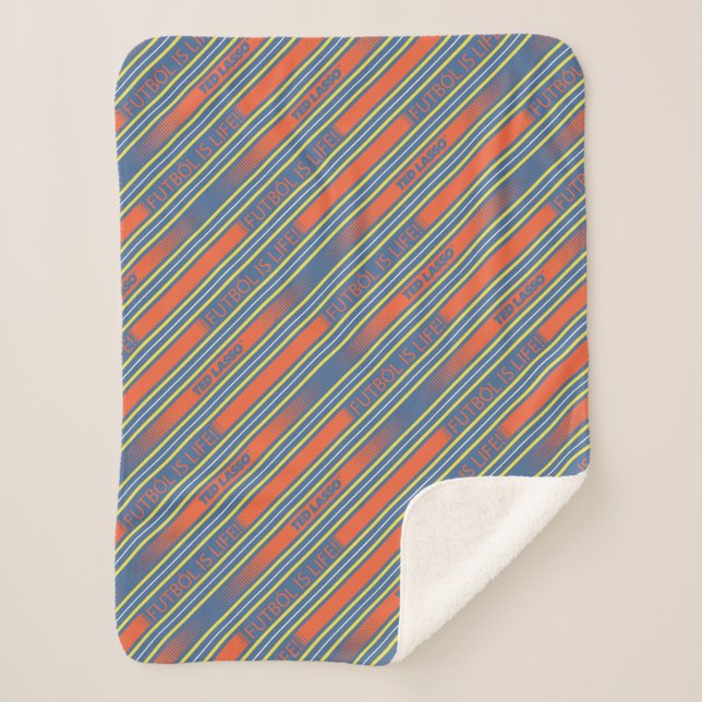 Ted Lasso | Fútbol is Life Stripe Pattern Sherpa Blanket (Front)
