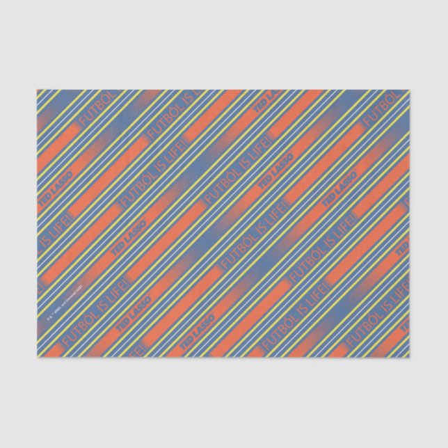 Ted Lasso | Fútbol is Life Stripe Pattern Tissue Paper (Front)