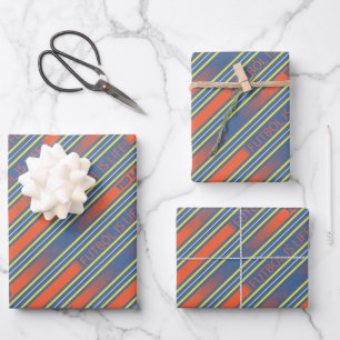 Ted Lasso   Fútbol is Life Stripe Pattern Wrapping Paper Sheet