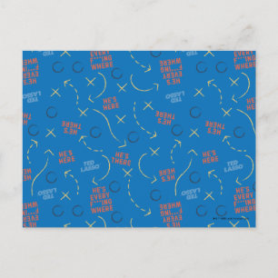 Ted Lasso   He's Here He's There Playbook Pattern Postcard