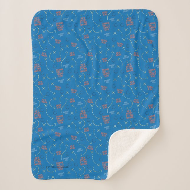 Ted Lasso | He's Here He's There Playbook Pattern Sherpa Blanket (Front)