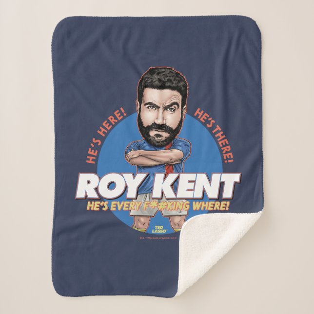 Ted Lasso | Roy Kent Bobblehead Sherpa Blanket (Front)