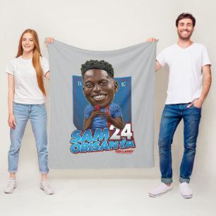 Ted Lasso   Sam Obisanya Bobblehead Fleece Blanket