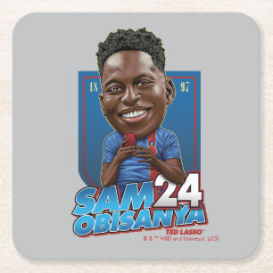 Ted Lasso   Sam Obisanya Bobblehead Square Paper Coaster