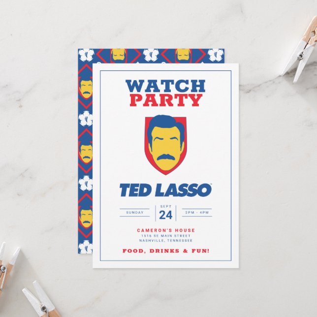 Ted Lasso: Season 3 Watch Party Invitation (Front/Back In Situ)