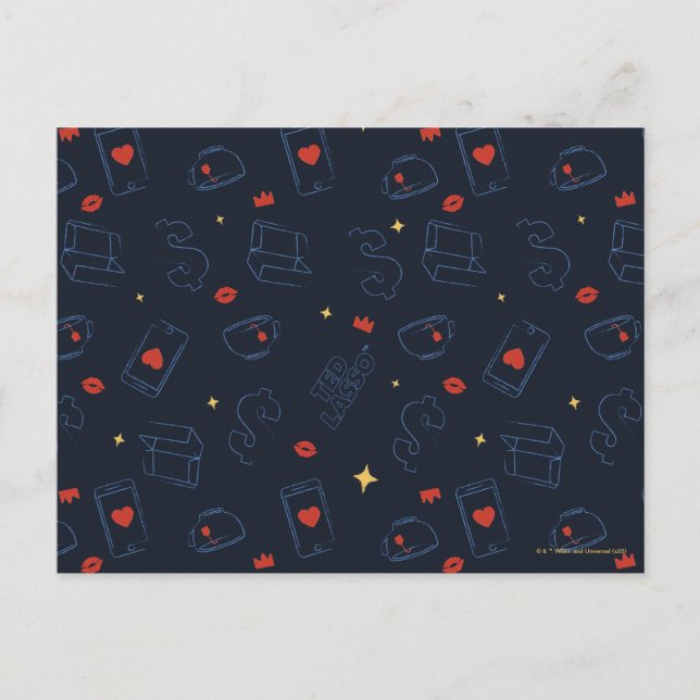 Ted Lasso | Tea and Biscuit Icon Toss Pattern Postcard (Front)
