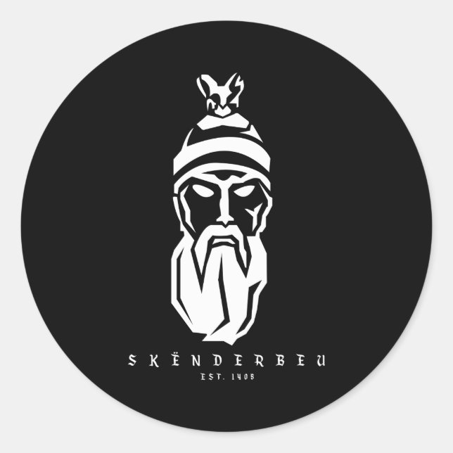 Ted Skenderbeu Grey Small Classic Round Sticker (Front)