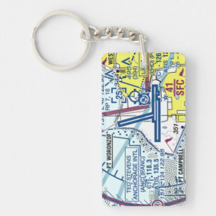 Ted Stevens Anchorage Airport chart / taxi diagram Key Ring