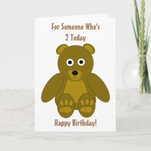 Teddy 2nd Birthday Card