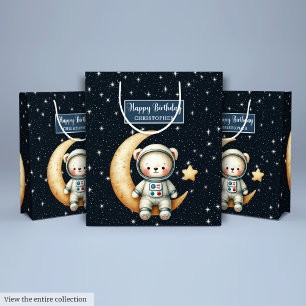 Teddy Astronaut Gift Bag for Boy Birthday Bash