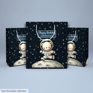 Teddy Astronaut Gift Bag for Little Boy Party