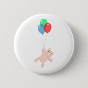Teddy Balloons 6 Cm Round Badge