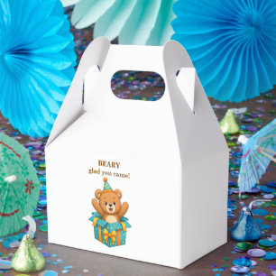 Teddy Bear 1st Birthday Favour Box Boy Party