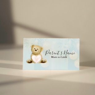 Teddy Bear 2 & Hearts Business Card