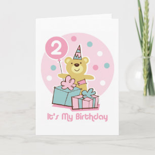 Teddy Bear 2nd Birthday Card