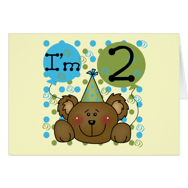Teddy Bear 2nd Birthday Tshirts and Gifts (Front Horizontal)