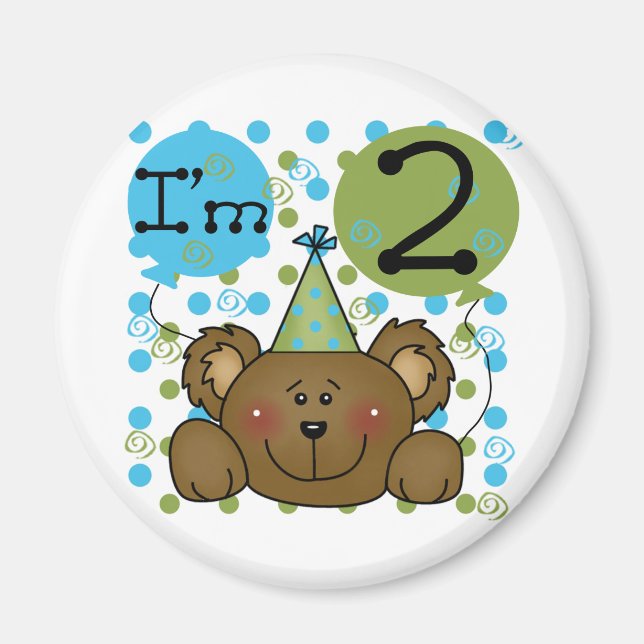Teddy Bear 2nd Birthday Tshirts and Gifts Magnet (Front)