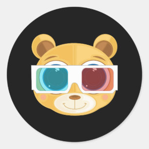 Teddy Bear - 3D Classic Round Sticker
